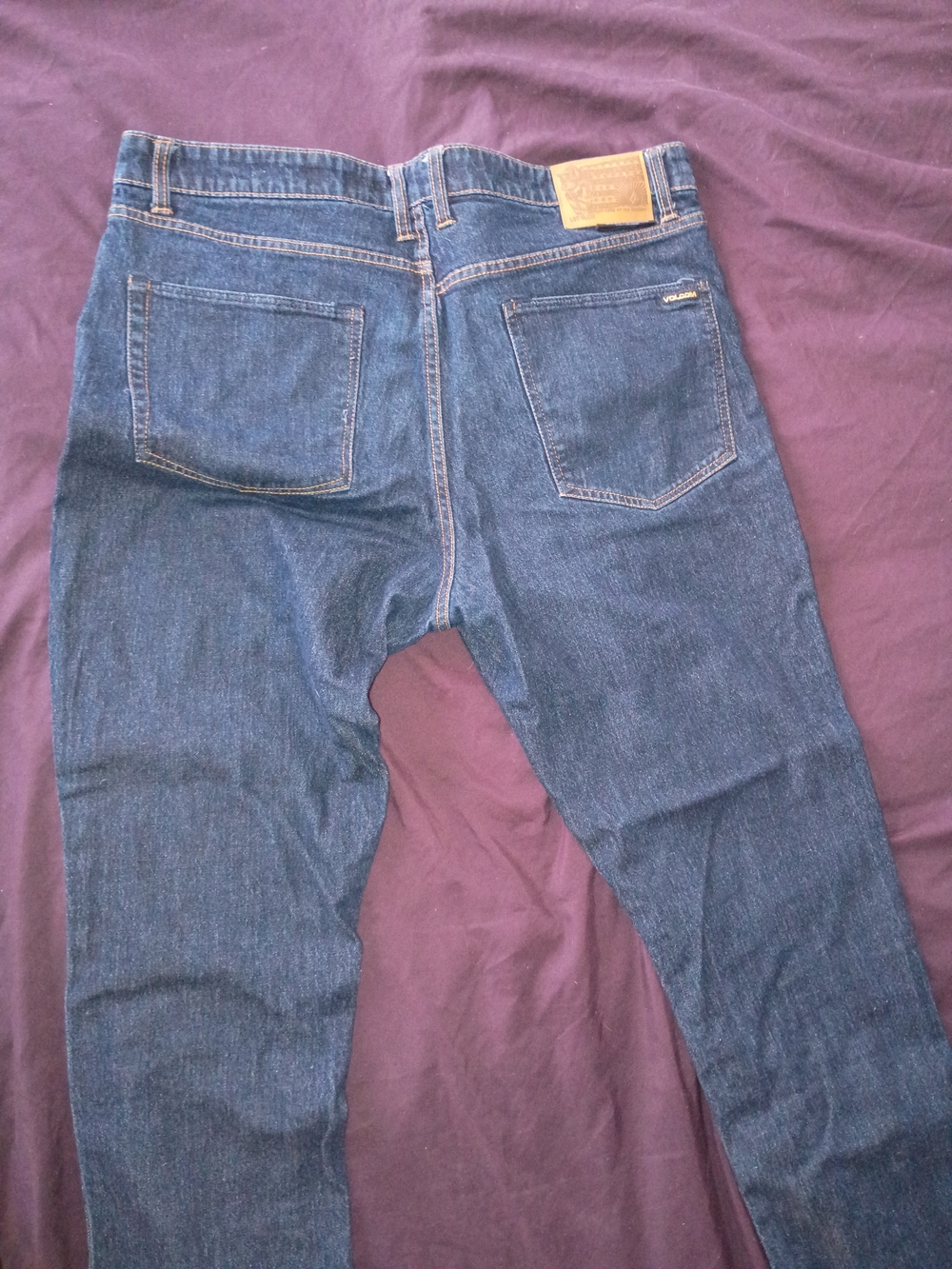 Volcom Slim Straight Men's Jeans in Deep Blue Denim